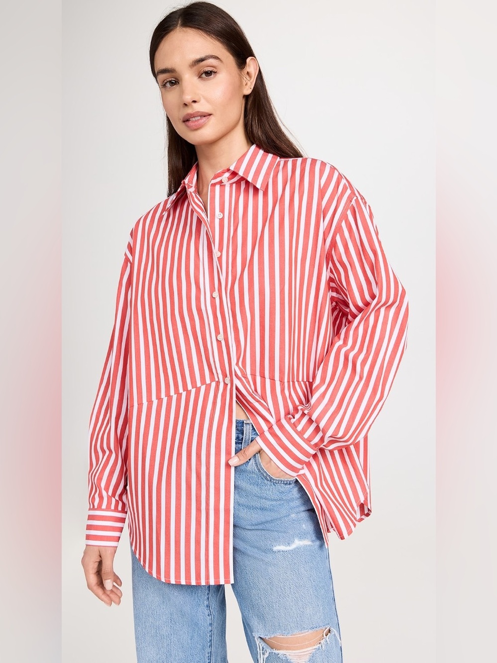 Favorite Daughter The Door's Always Open Ex-boyfriend Shirt In Red Stripe Size L